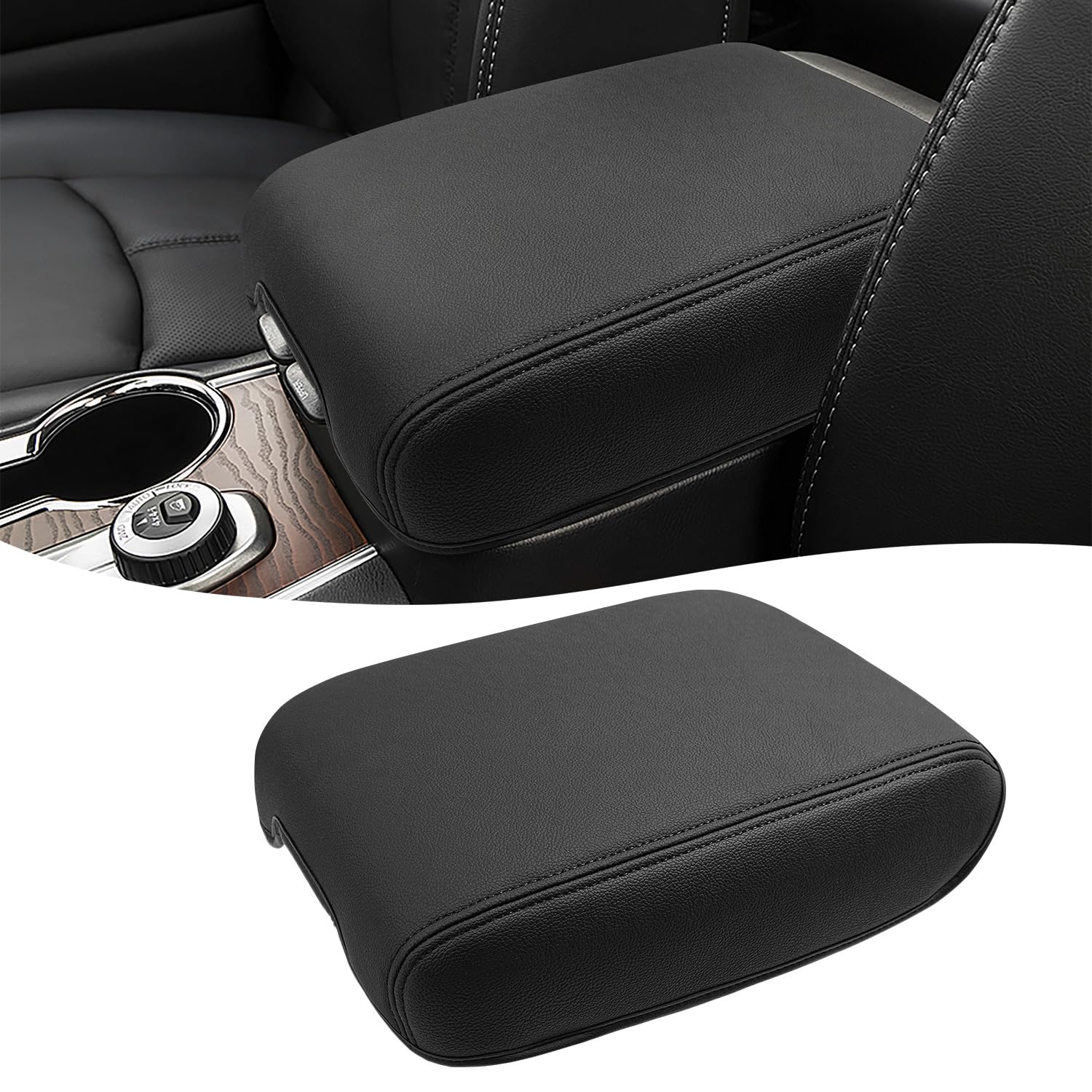Center Console Cover for Infiniti QX60 JX35, Nissan Pathfinder 2013-2020, Armrest Pad Protector, Vinyl PU Leather Middle Console Cover Anti-Scratch