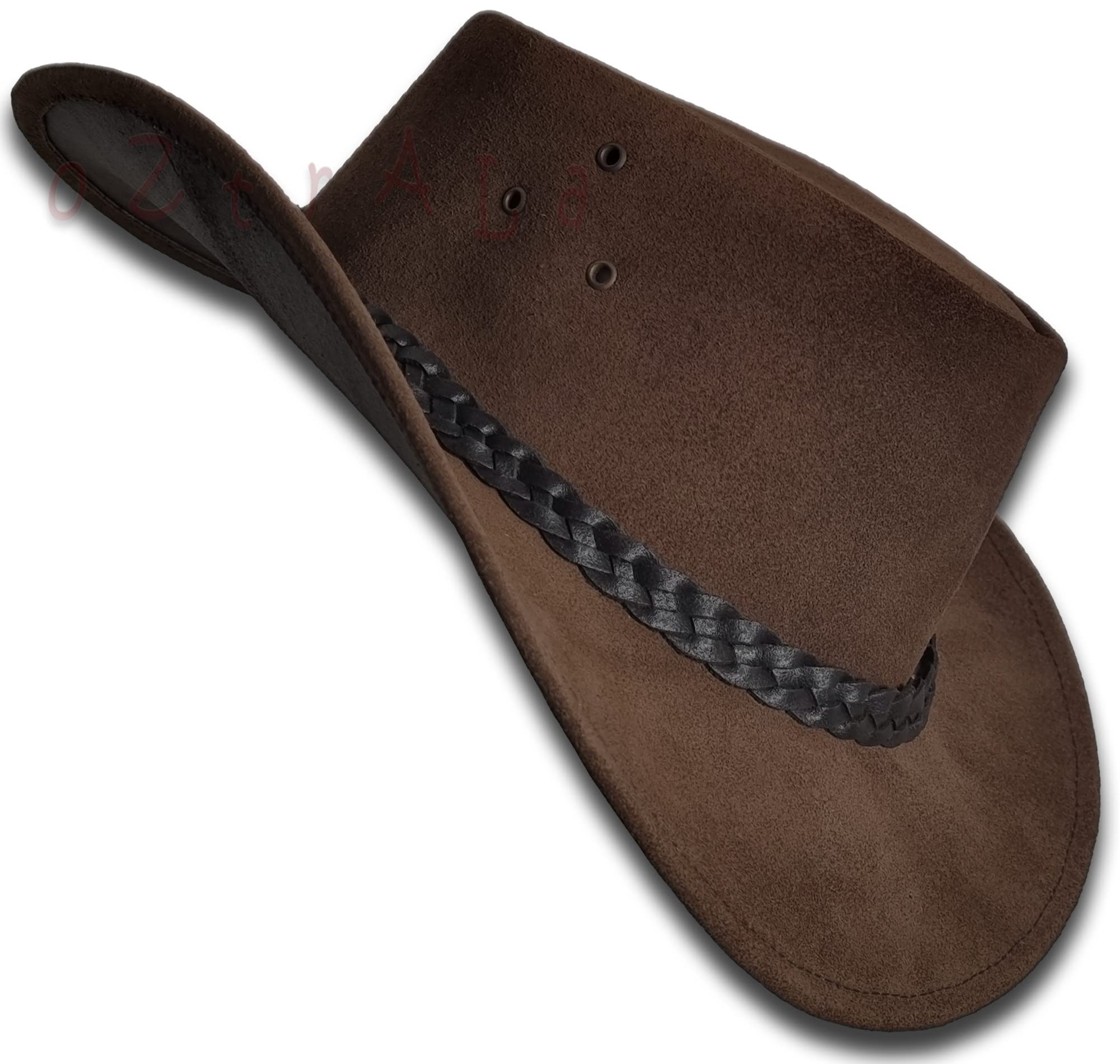Oztrala Hat Suede Leather Cowboy Men Women Australian Outback Western Aussie Black Brown HL32 Flinders