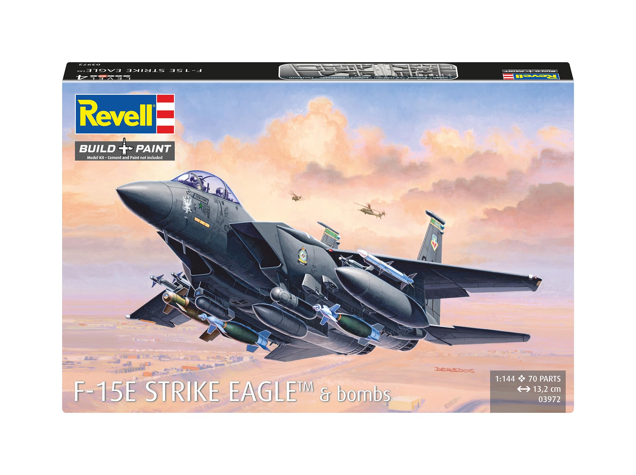 Revell RG3972 Modellbausatz Flugzeug 0.141666666666667 - F-15E Strike Eagle & Bombs im Maßstab 1:144, Level 4… – Ansicht 2