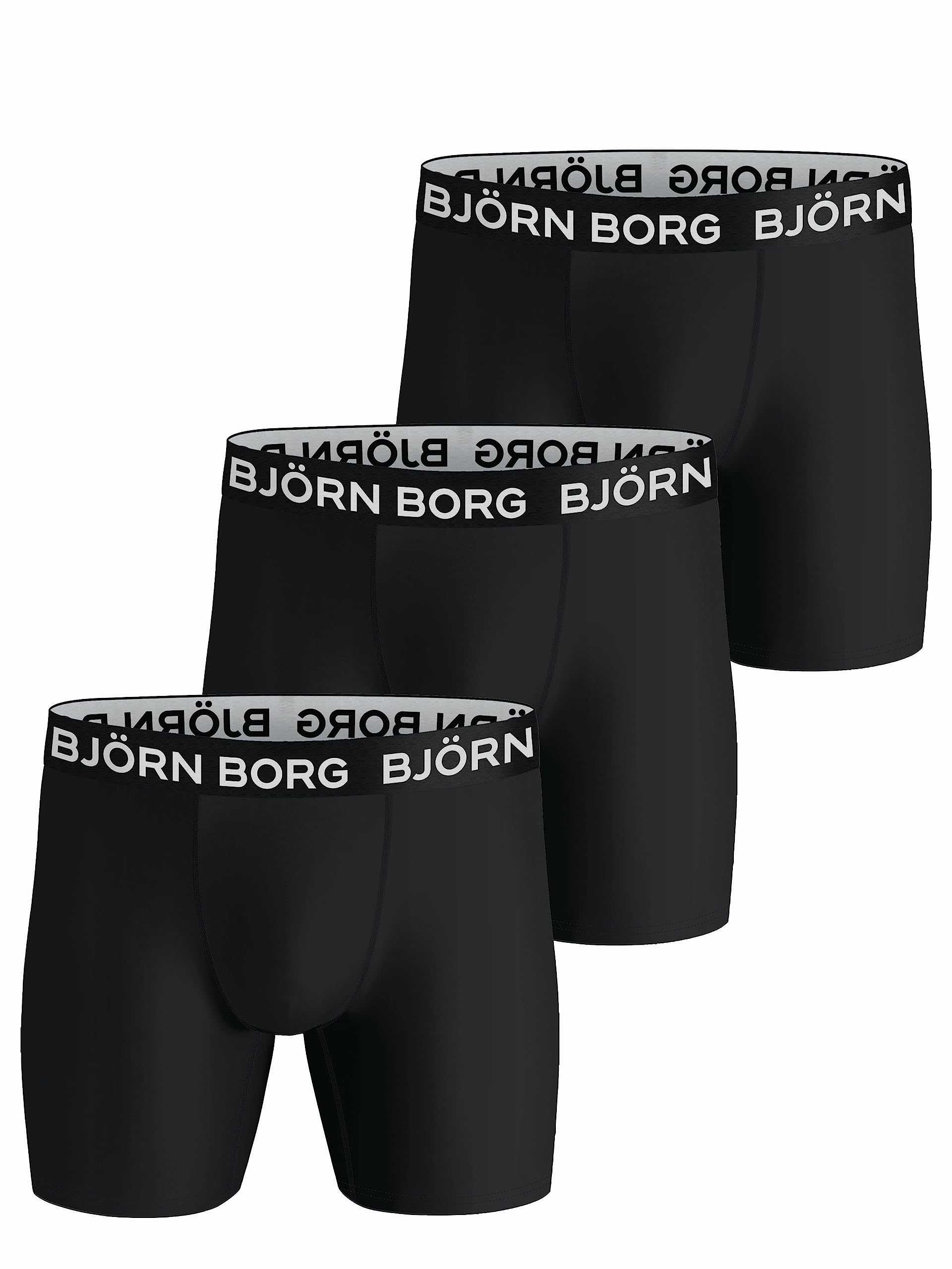 Björn Borg Men's Noir Boxer Shorts Performance (X3)