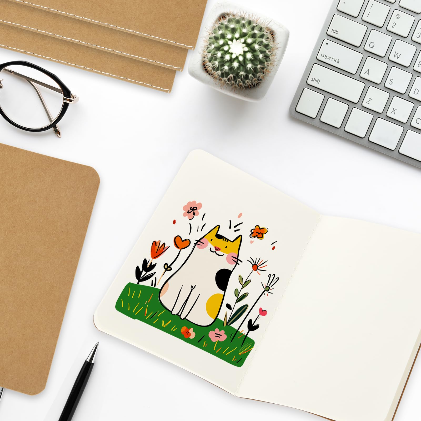 Lot de 60 mini carnets de notes en vrac, 8,9 x 14 cm, marron, 60 pages vierges
