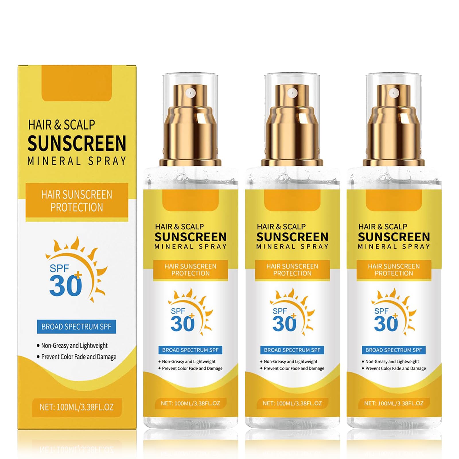 Ultimate Hair Scalp Sunscreen Spray SPF 30 Color-Safe UV Blocker for Dyed Highlighted Hair Weightless Non-Greasy Protection Beach