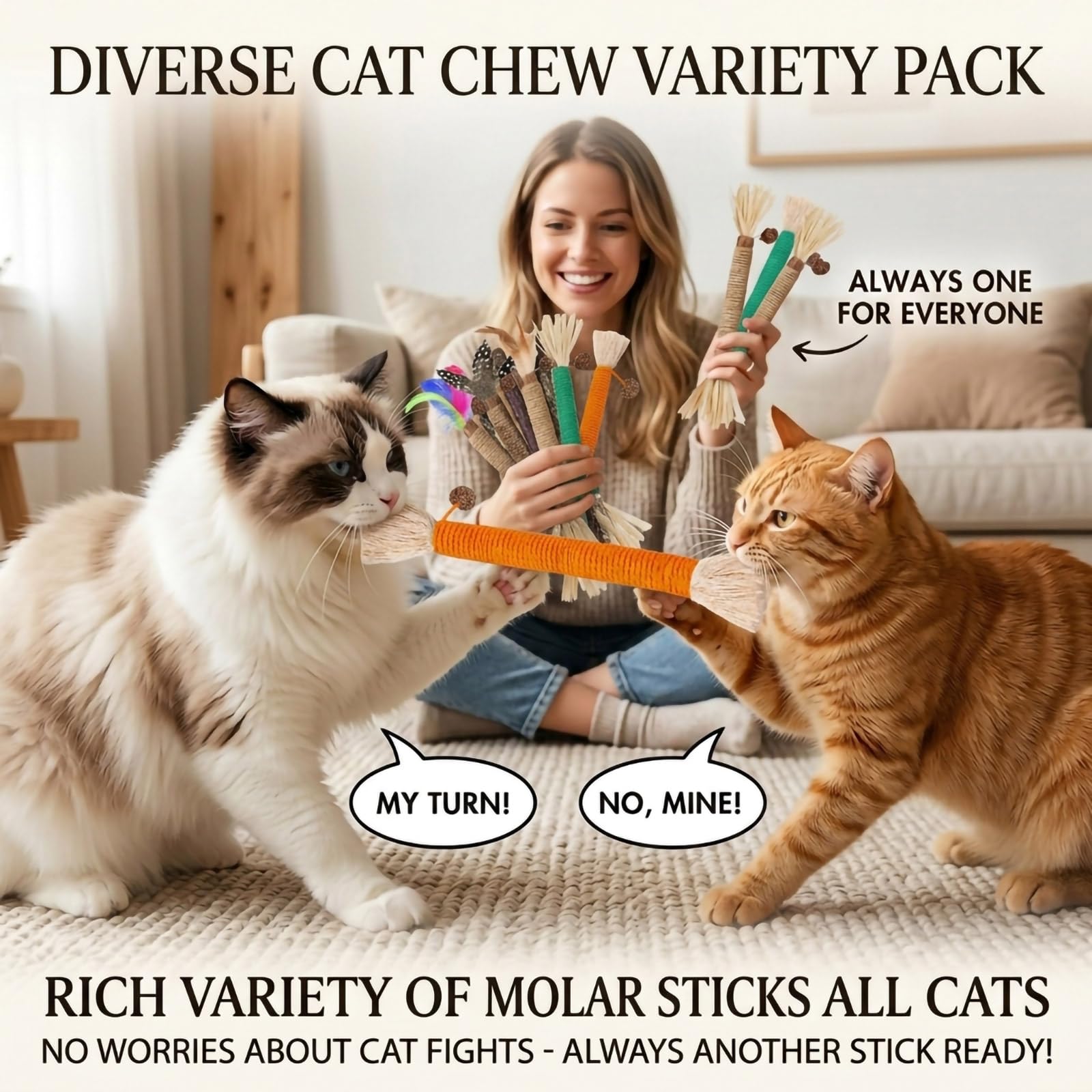 Paquete de 21 juguetes para gatos, palitos masticables Silvervine, golosinas para gatos, juguetes naturales de hierba gatera para gatos, limpieza de dientes, aperitivos dentales interactivos para