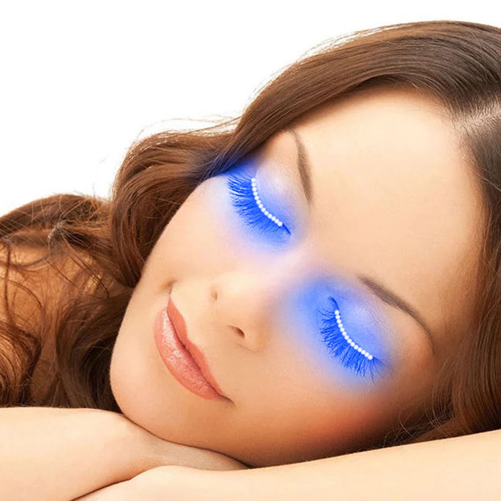 False Eyelashes Light LED Light-Up False Lashes, Lightweight Luminous Eyelashes for Parties & Bars, Blue Glow Eyelashes - Image 3