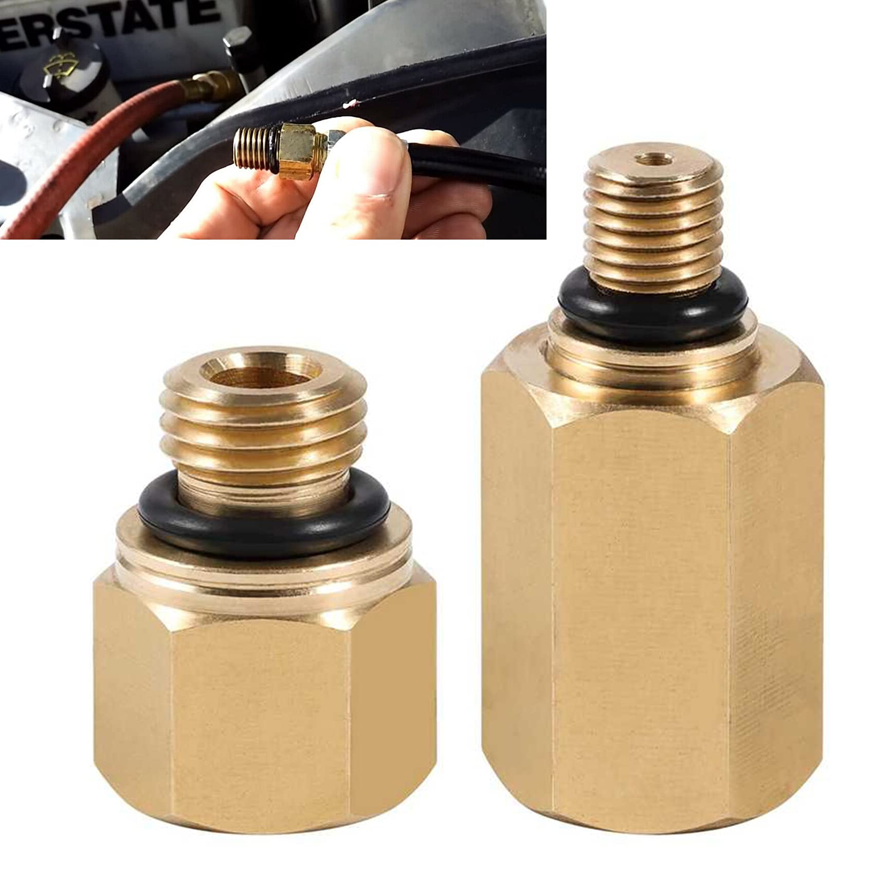 CASTNOOHigh Pressure Oil Rail Adapters Leak Test Kit Compatible with Ford 6.0L Diesel Engine (Fuel Rail)
