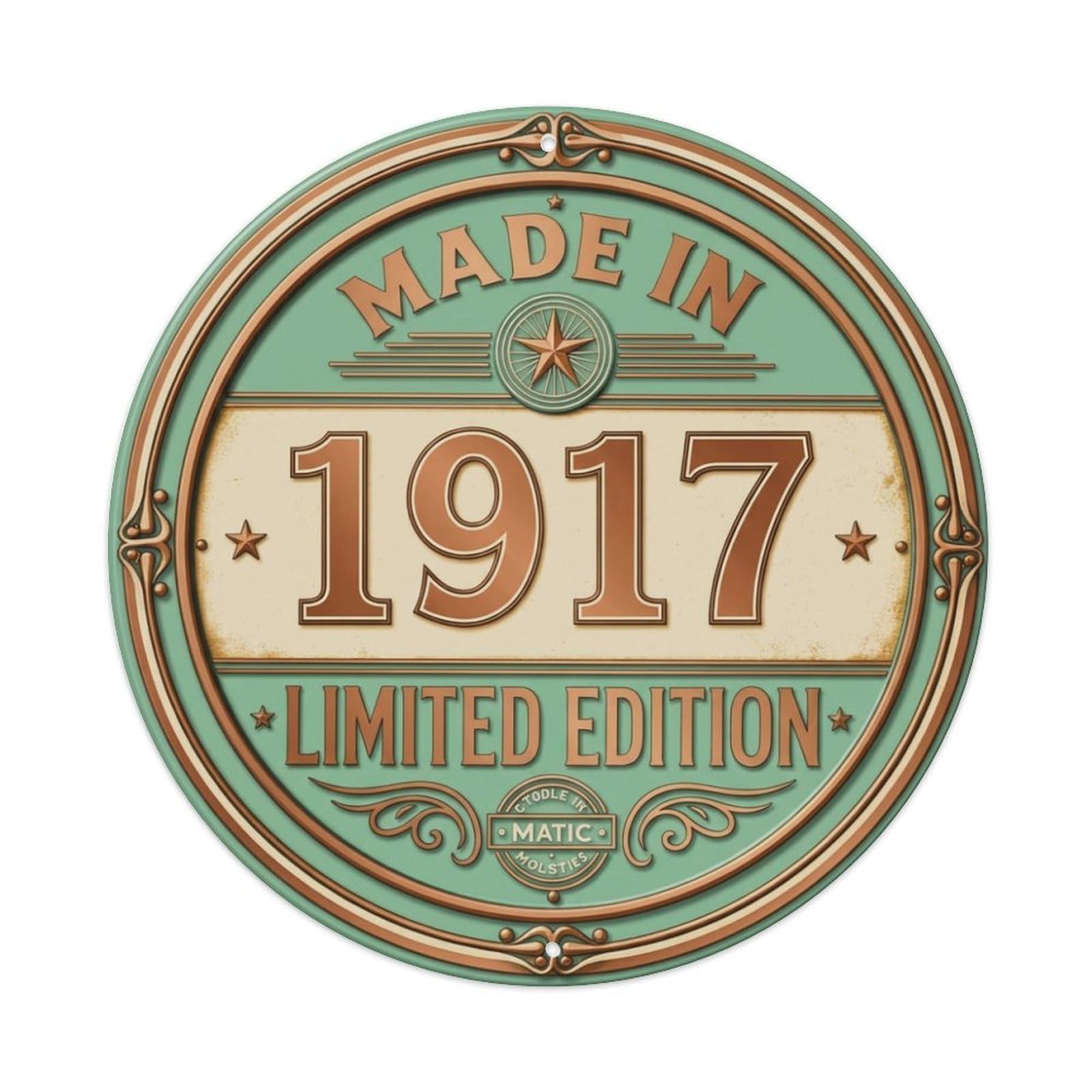 Made In 1917 Limited Edition Metal Tin Sign