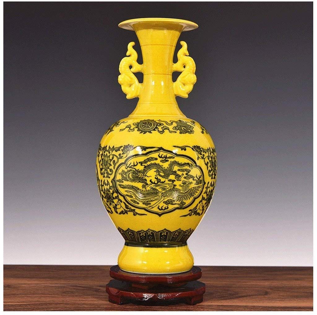Vase en céramique bleu et blanc pour salon et bureau élégant