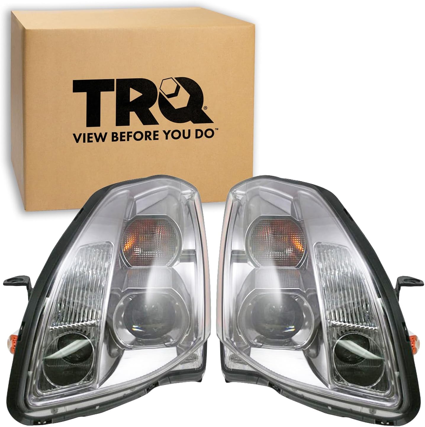 TRQ Headlight Assembly Set for 2004–2006 Nissan Maxima