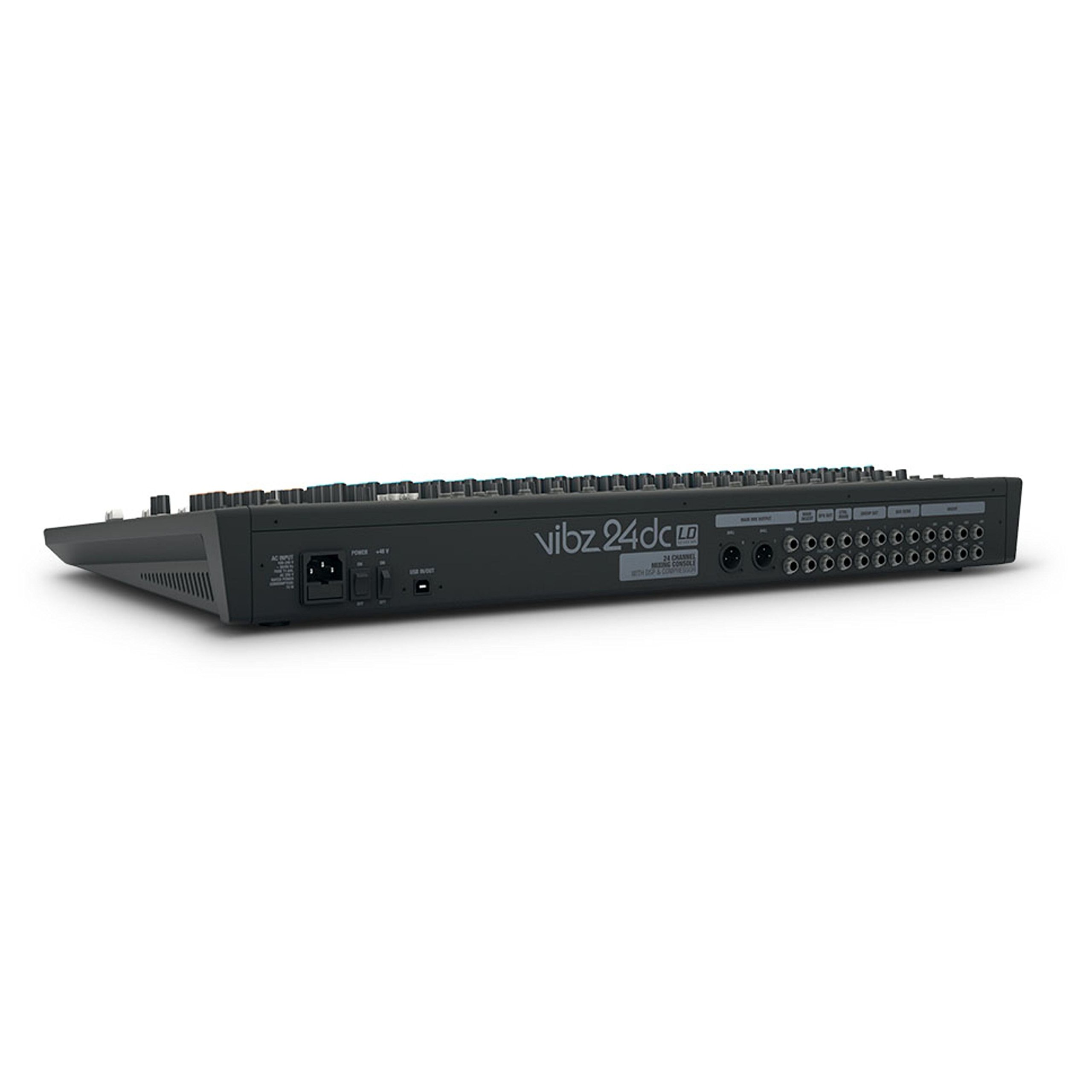 LD Systems VIBZ 24 DC - 24-Kanal Mischpult mit DFX und Kompressor, schwarz