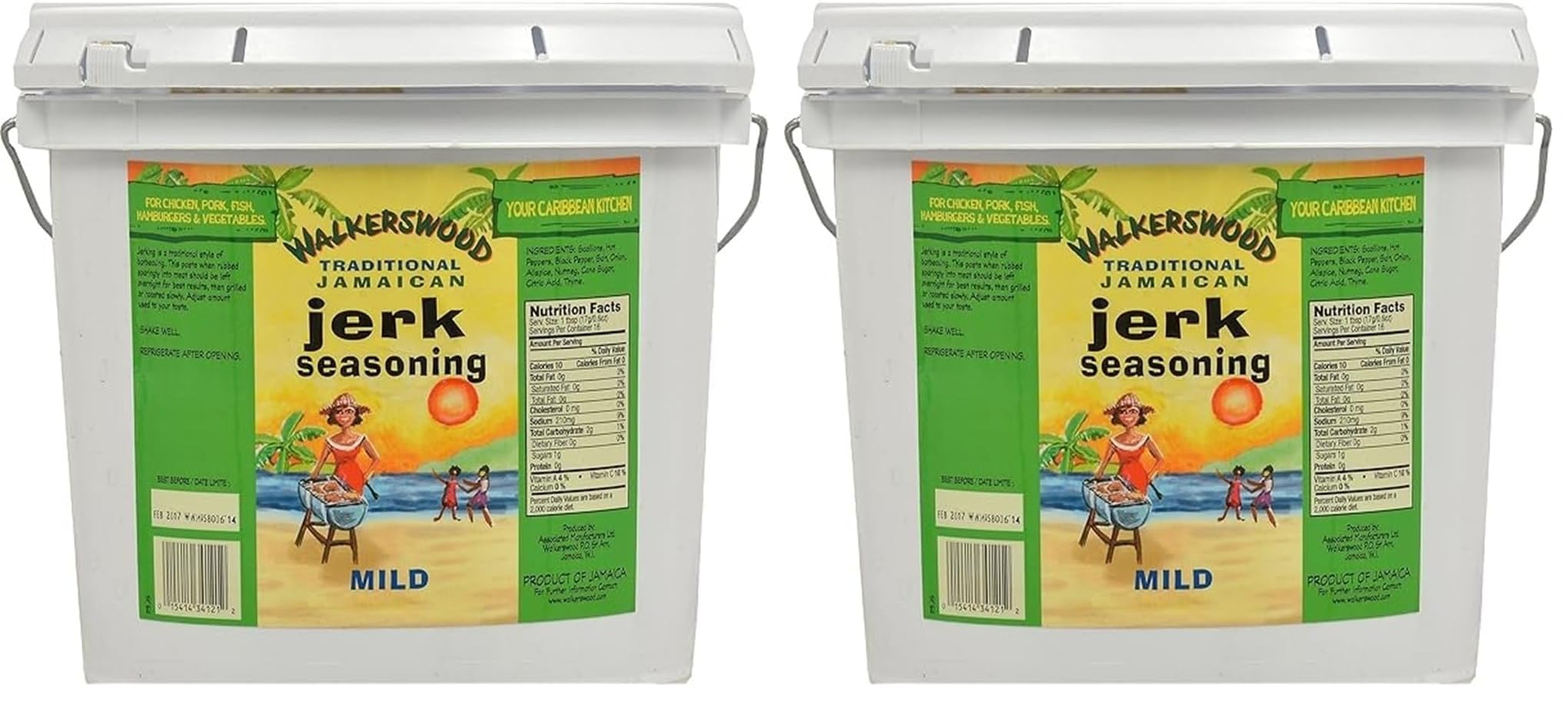 Walkerswood Traditional Jamaican Jerk Seasoning, Mild, 142 Fl Oz (Pack of 2)