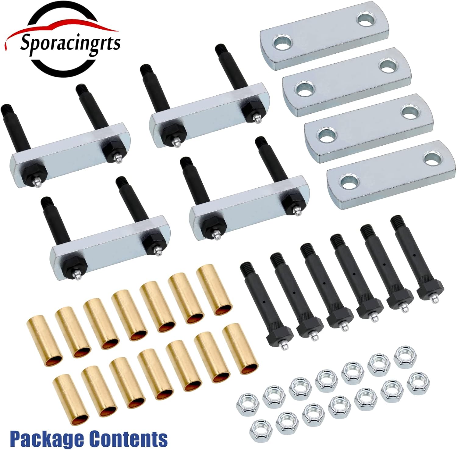 Sporacingrts Heavy Duty Shackle Upgrade Kit Trailer Shackle kit 3.125" Shackles Tandem Axle Replaces UO12-021