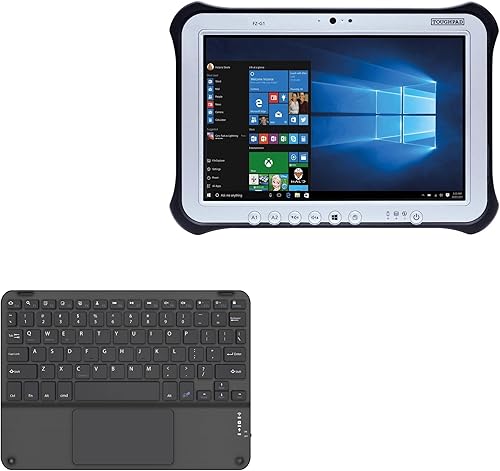 BoxWave - Teclado compatible con Panasonic Toughpad FZ-G1, teclado Bluetooth SlimKeys con trackpad, teclado portátil con trackpad para Panasonic