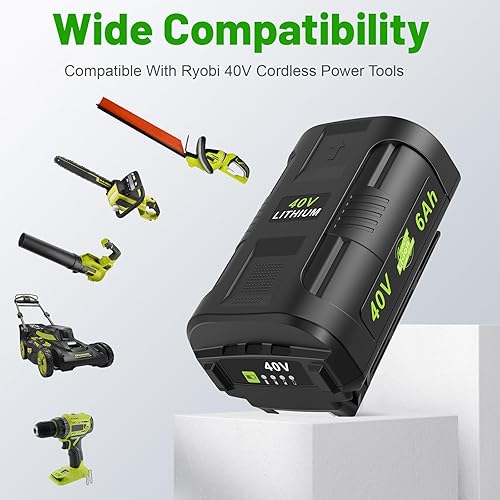 Miniatura 4 de ARyee 40V 6.0Ah OP4050A Reemplazo para Ryobi 40V Batería de litio OP4040 OP4015 OP4026 OP40201 OP40261 OP4030 OP40301 OP40401 OP40501 OP40601