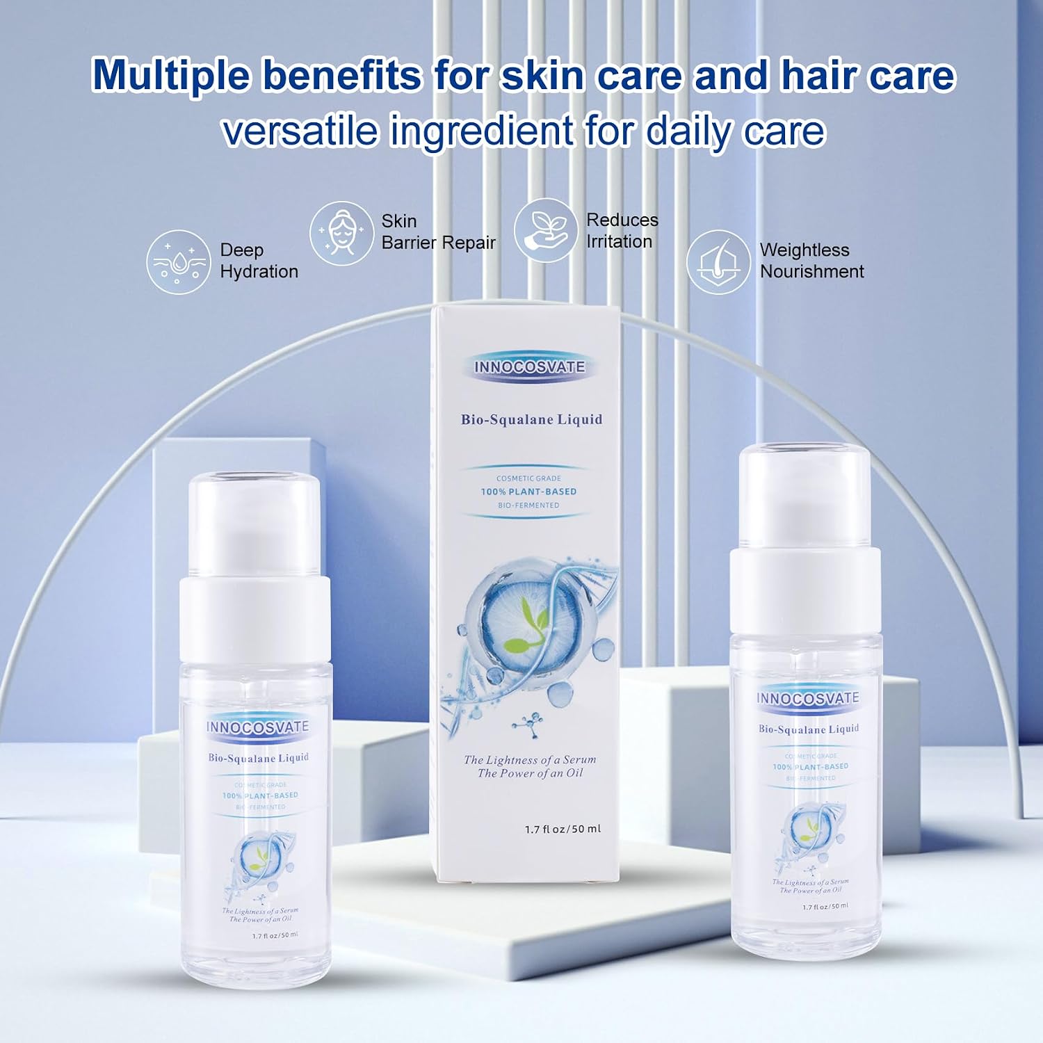 100% Plant-Based Squalane Oil – Bio-Fermented Skin Barrier Repair Serum, Anti-Aging Moisturizer, Non-Greasy Hydration for All Skin Types