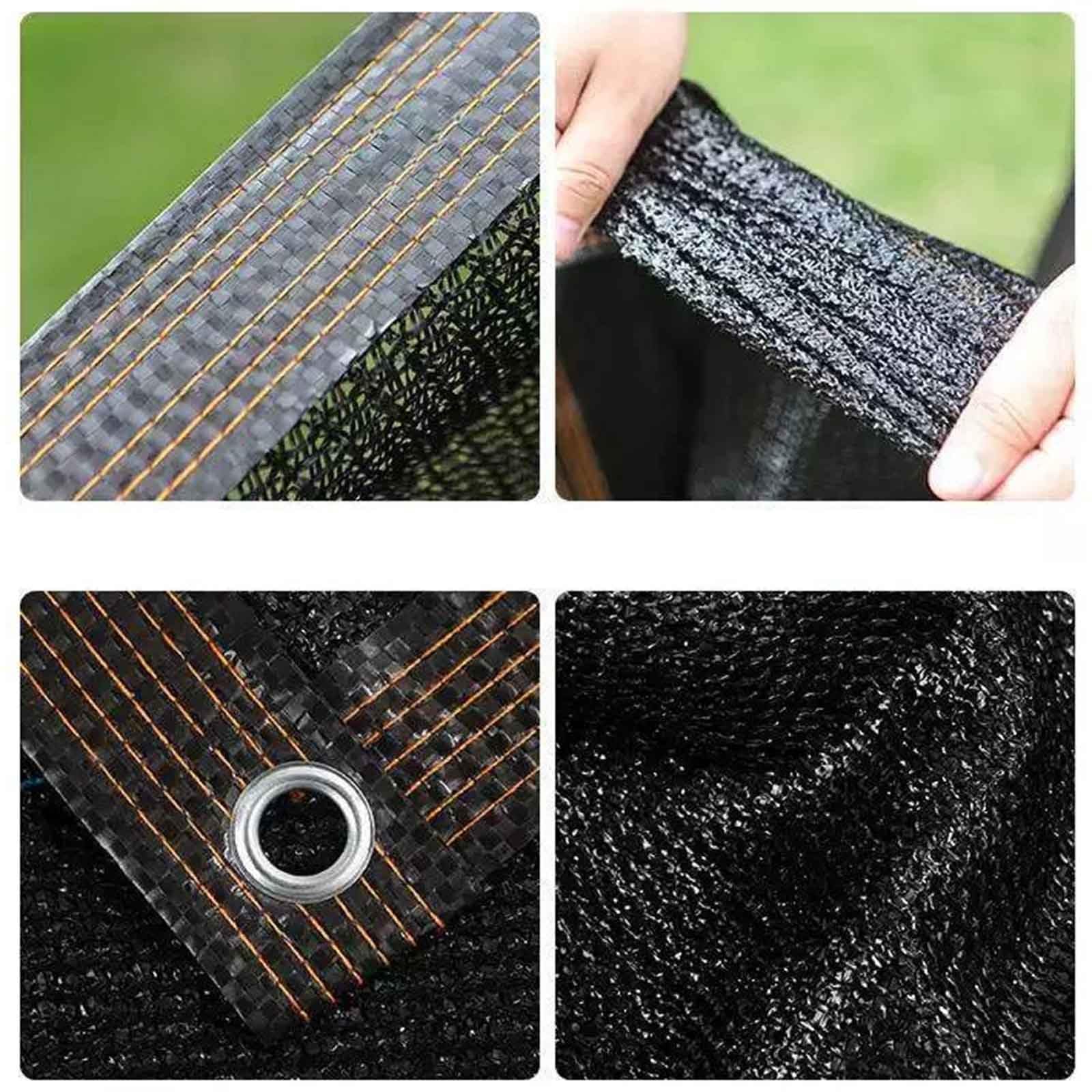 90% ochrona przed promieniowaniem UV, tkanina przeciwsłoneczna do szklarni, ogrodu, pergoli, na patio, trawnik, z przelotkami, do hodowli roślin, kurnika, 5 x 10 m