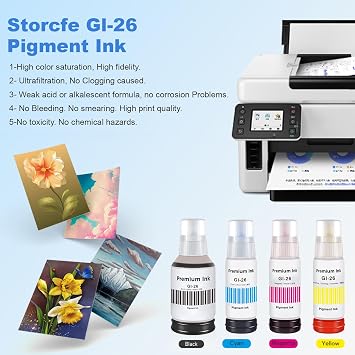 Pigment Replacement for Canon GI-26 GI26 Ink Bottle Refill 345ML