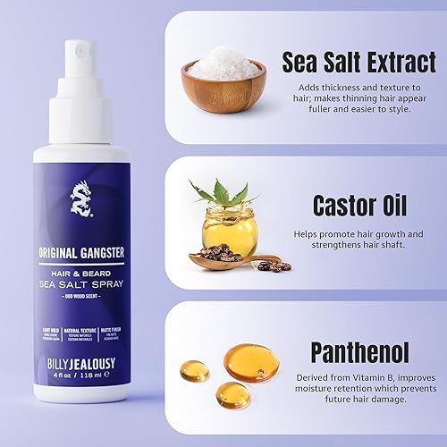 Miniatura 4 de Billy Jealousy Spray de sal marina, spray texturizante y voluminizador para todo tipo de cabello y longitudes de barba