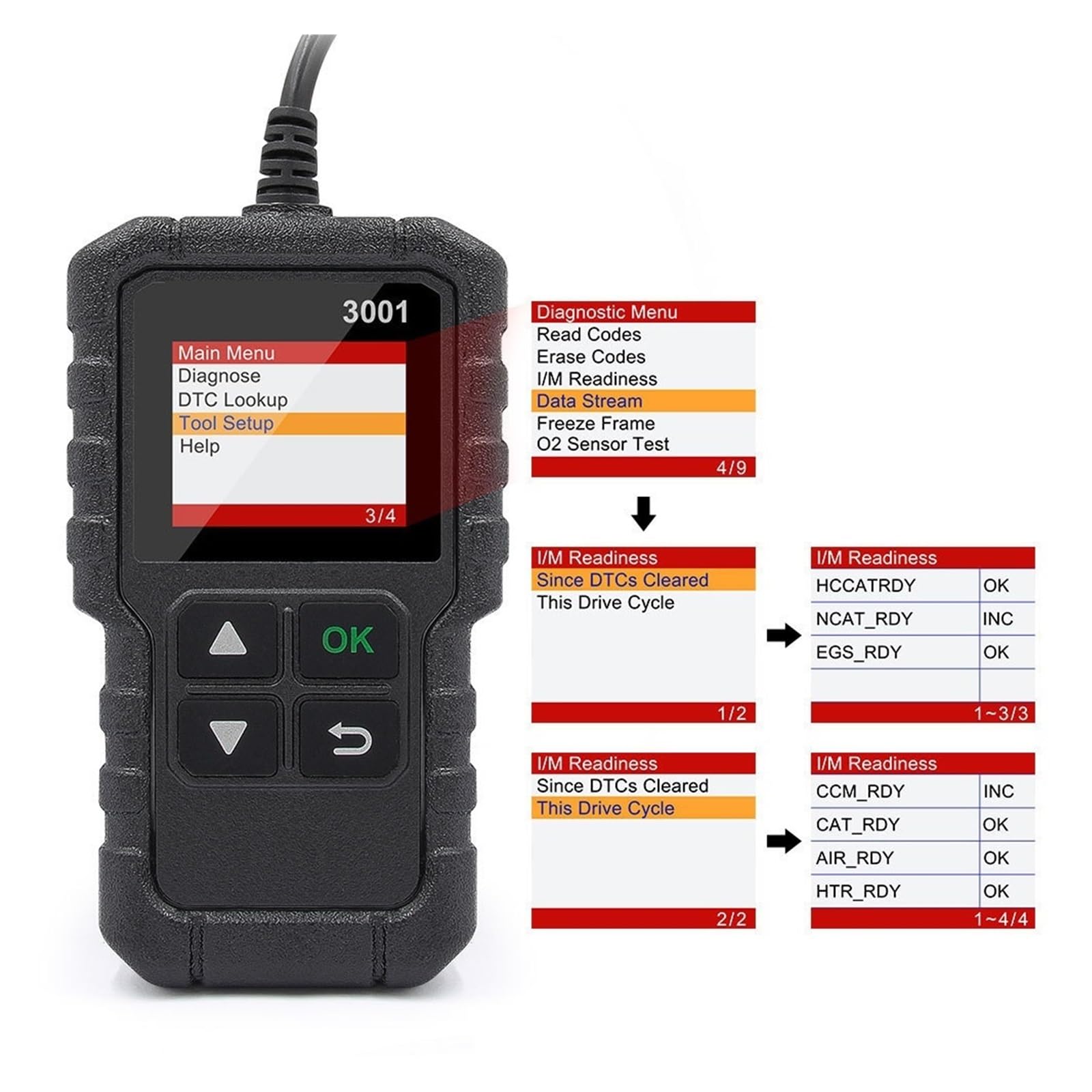 X431 CR3001 OBD2 Scanner Motore Scansione OBD 2 Lettore di Codice Strumento Diagnostico Auto Scanner Automobilistico