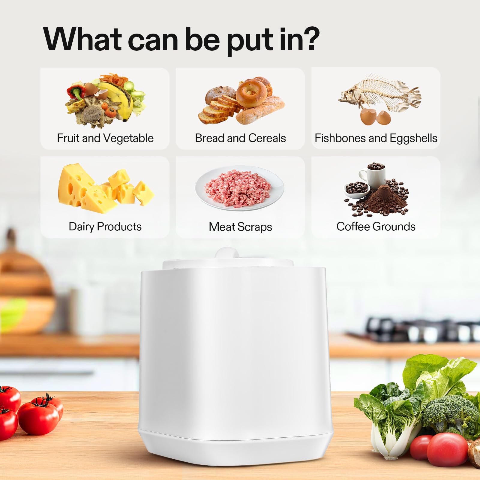Cubo eléctrico de abono, compostador de cocina sin olor para interiores, 4 L, para residuos de alimentos, cuenta con ciclo de limpieza automática para facilitar el pre-compostaje de restos de cocina