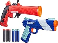 NERF Fortnite Dual Pack: Flint-Knock & LP Blasters + 6 Elite Darts for Epic Outdoor Battles