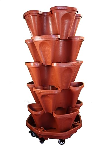 Miniatura 3 de Mr. Stacky Nueva bandeja de rodillos - 18 pulgadas - 6 ruedas - Color terracota..