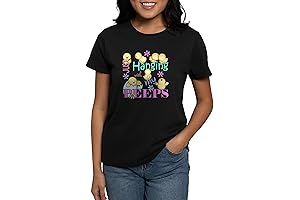 CafePress Just Hanging with My Peeps Women's Cotton Dark T-Shirt - Pamper...