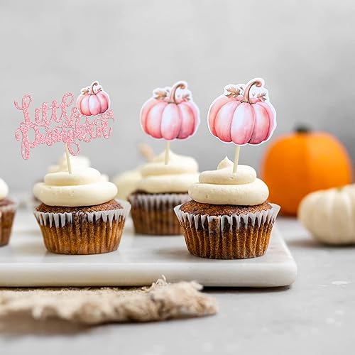 Miniatura 68 de 24 adornos de calabaza para cupcakes con purpurina para otoño, hojas, flores, calabaza, cupcakes, decoración de pasteles para Halloween, decoración