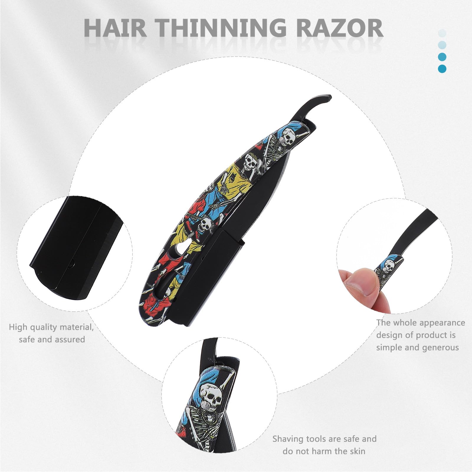 ifundom Rasoio per Chioma in Acciaio Inossidabile Nero Impugnatura Comoda e Leggera, per Saloni di Parrucchiere e Barber Shop, Design Semplice e Generoso