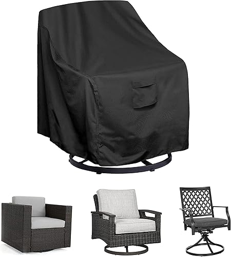 WOMACO Funda para silla giratoria de patio, impermeable, para exteriores, alta y giratoria, para exteriores, pequeña, grande, protector de muebles