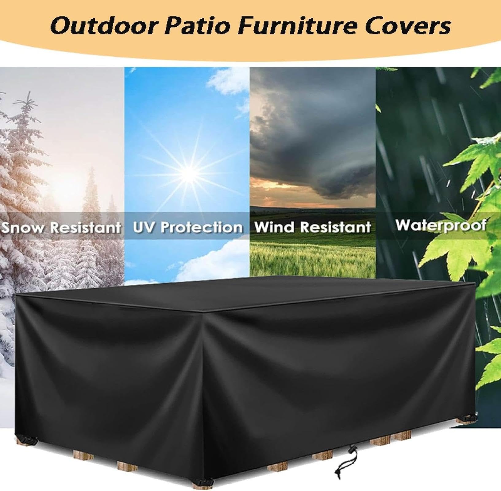 Copertura Per Mobili Da Giardino Da Esterno Impermeabile 140x130x85cm,420d Oxford Copertura Tavolo Esterno Impermeabile Anti-Uv,Antipolvere Per Terrazza Tavolo Sedie Da Giardino
