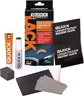 QUIXX Lack Steinschlag Reparatur Set, zur Entfernung von Steinschlägen und Beschädigungen im Lack, All-inclusive-Set, schwarz