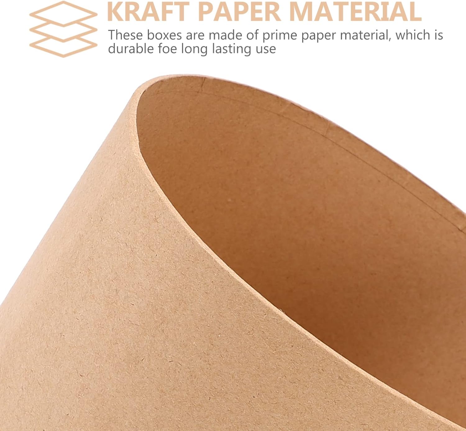 Hemoton Round Kraft Paper Box 7.5 Inch Bakery Container with Lid for Cookies Cakes Cupcakes Desserts Pastries Food Storage