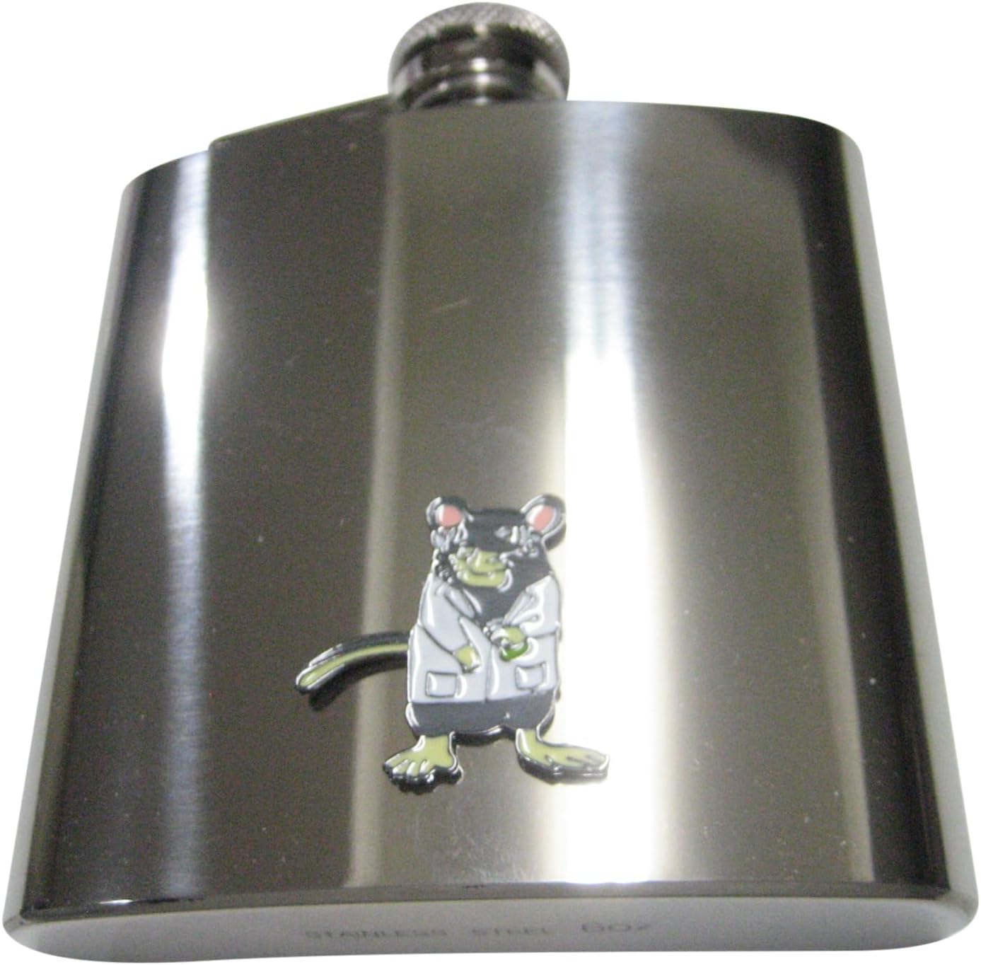 Laboratory Lab Rat Mouse 6 Oz. Stainless Steel Flask