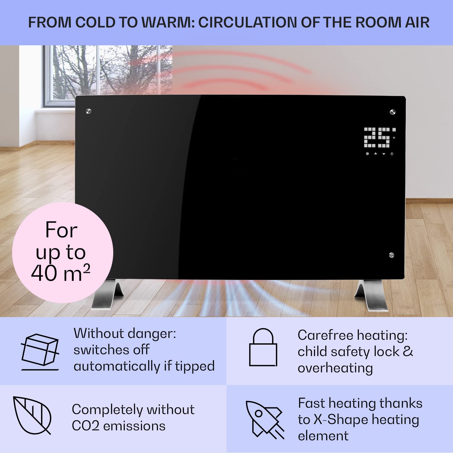 Klarstein Energy Efficient Electric Heaters for Home, 2000W Free Standing  Low Energy Convector Heater w/Thermostat, Aluminium Feet Portable Indoor  Silent Storage Heater Wall Mounted Panel Heater : Amazon.co.uk: DIY u0026 Tools