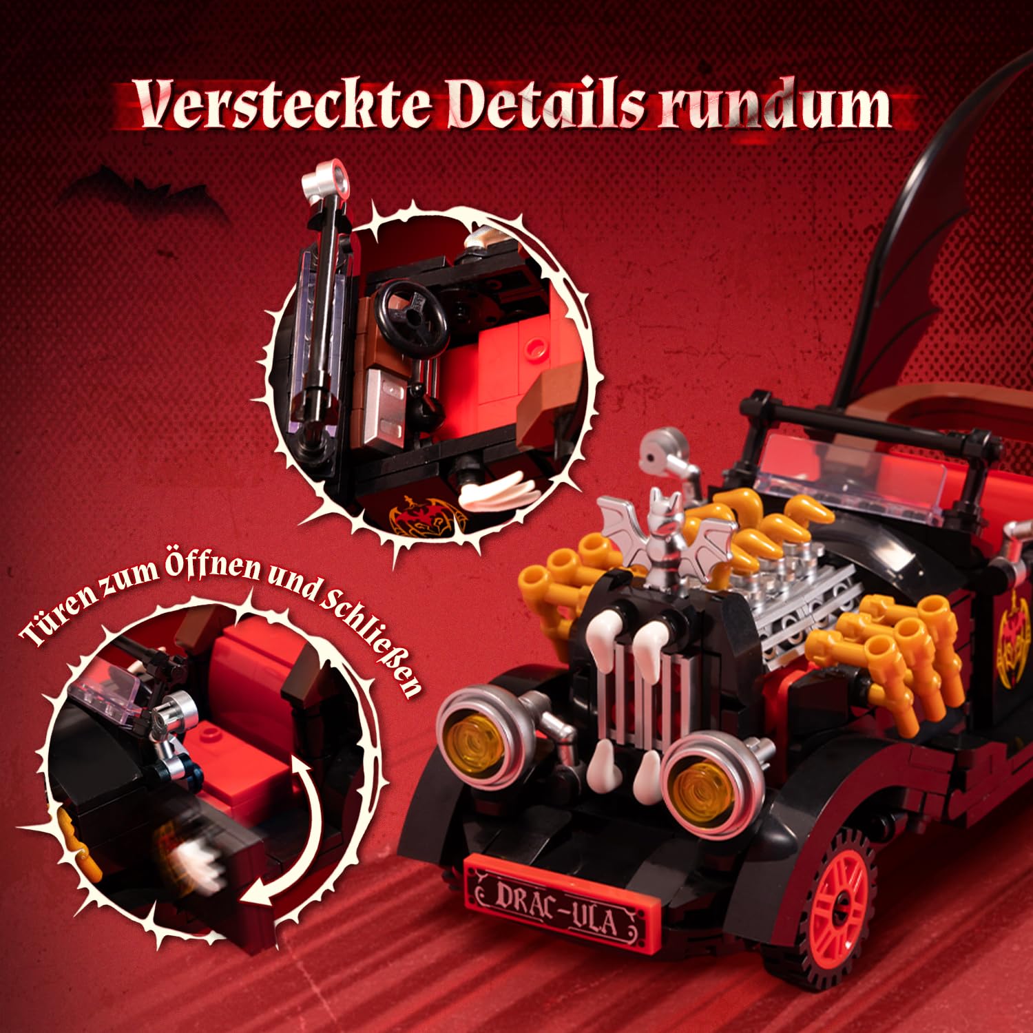 PANTASY Vampir Hot Rod Bauset, Gothic-Halloween-Deko für Erwachsene