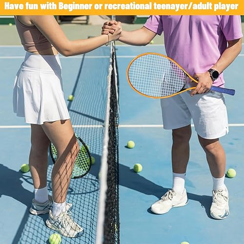 Miniatura 5 de Juego de raquetas de tenis para adultos, 2 jugadores para adultos, juego de raquetas de tenis recreativas para principiantes y profesionales con 4