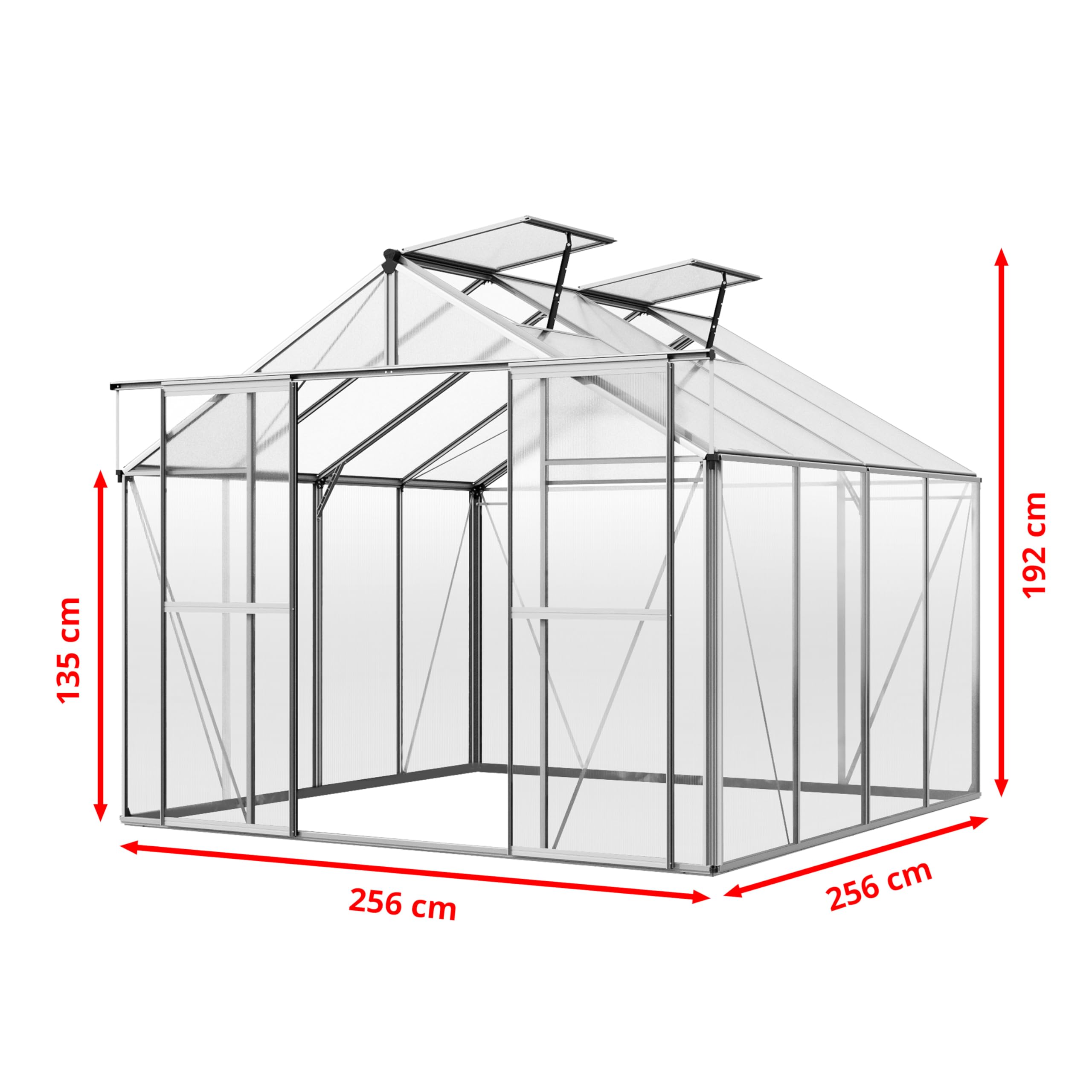 GFP Serra Orchidee 4 costruzione in alluminio 256 x 256 cm lastre di policarbonato