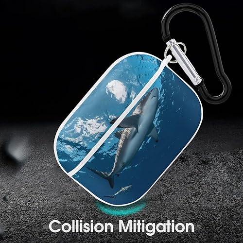 Miniatura 6 de Silky-Shark - Funda para Airpods Pro (21 generación) con llavero, funda protectora completa a prueba de golpes, funda rígida de policarbonato