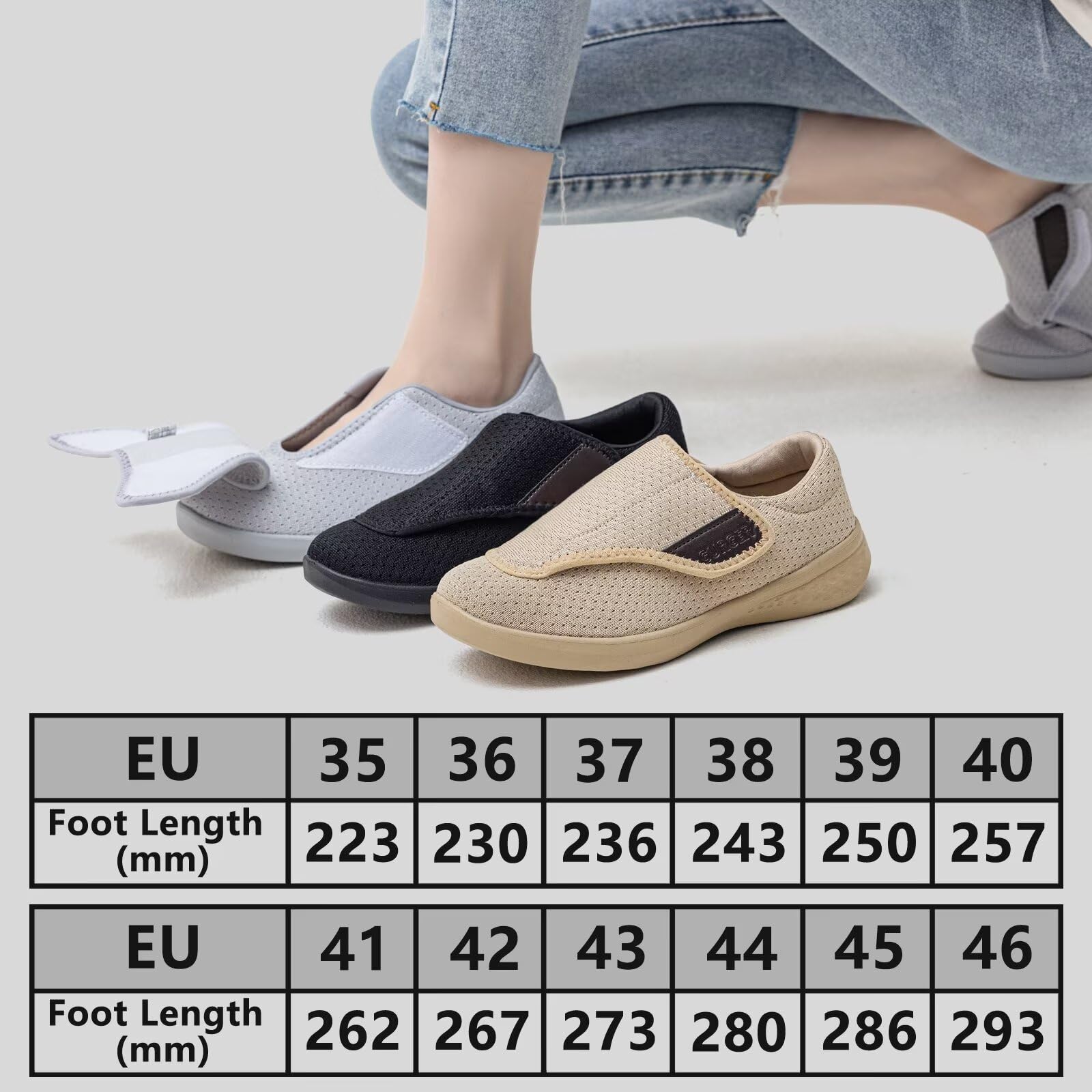 Diabetiker Schuhe Damen Herren Geschwollene Orthopädische Hausschuhe Leichte Weit Walkingschuhe