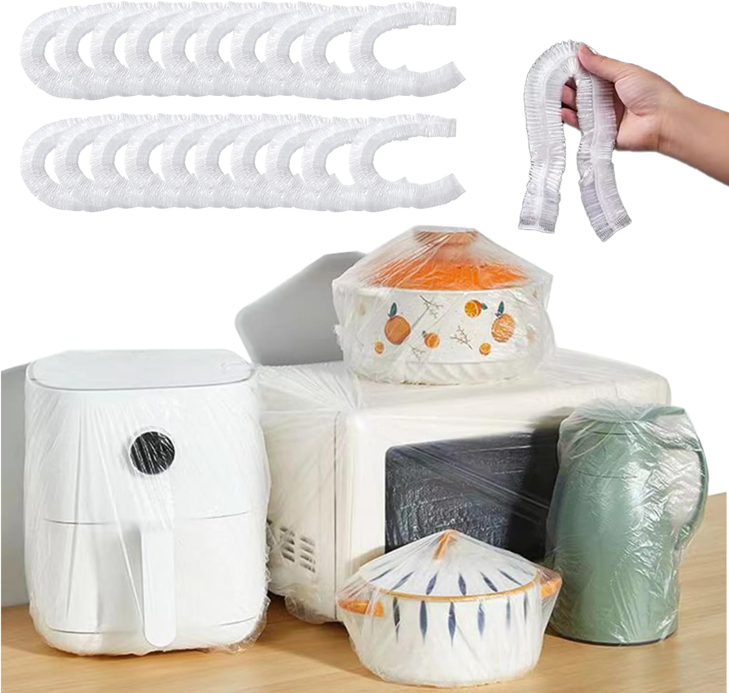 20 PCS Kitchen Small Appliance Dust Covers,Disposable Thickened Plastic Dust Cover for Air Fryer,Blender, Oven, Coffee Maker,Pressure Cooker, Instant Pot (Small)