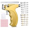 Ear Piercing Kit Stainless Steel Ear Piercing Tool Set Ear Nose Navel Machines Ear Kit with 12 Pairs Reusable Stainless Steel Stud Earrings for Salon Home Use Gold, Blue