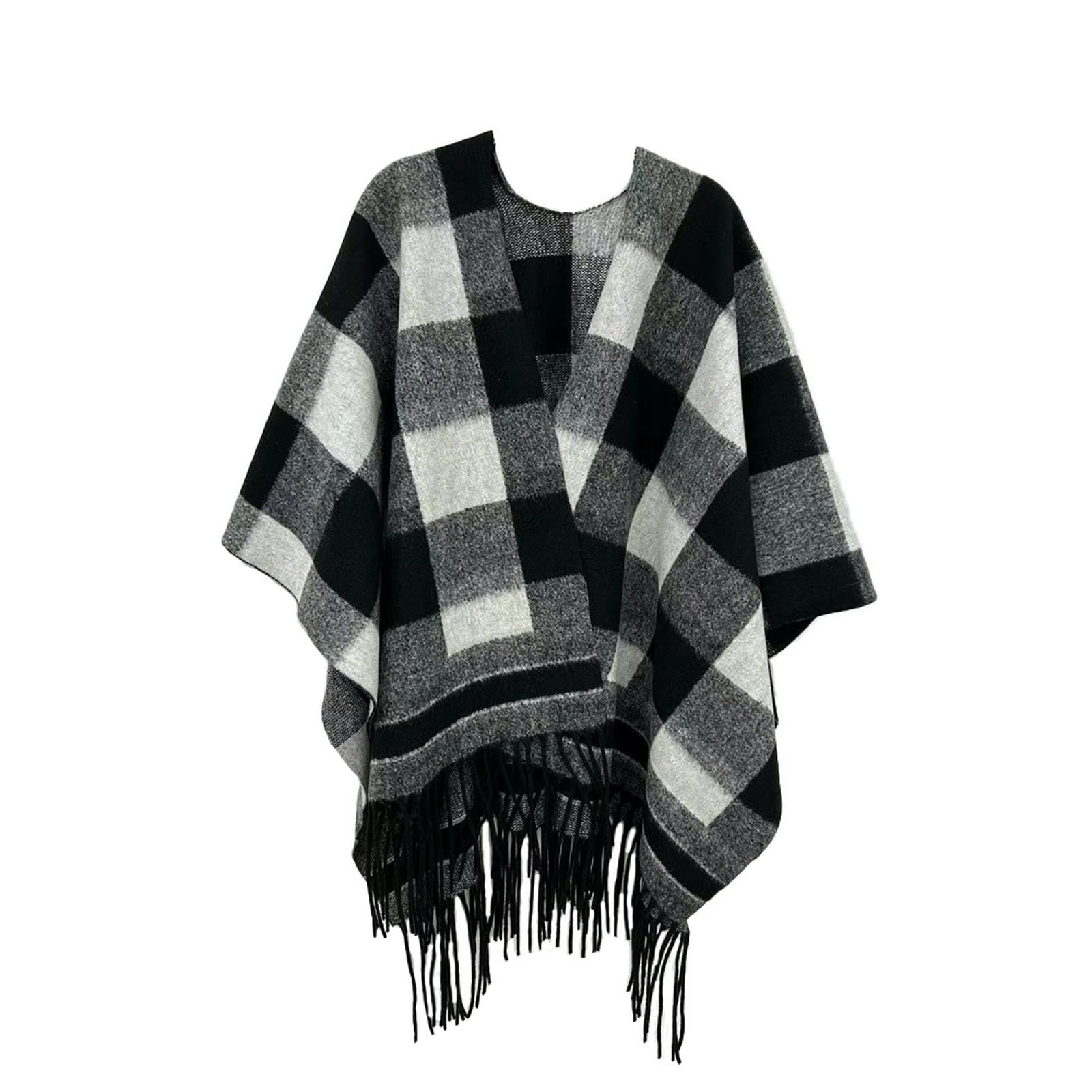 Sciarpa Donna Autumnio Femminile E Inverno da Viaggio Inchiostro Scialno di Pittura A Fessura A Forma di Scialle di Sciarpa A Maglia-c