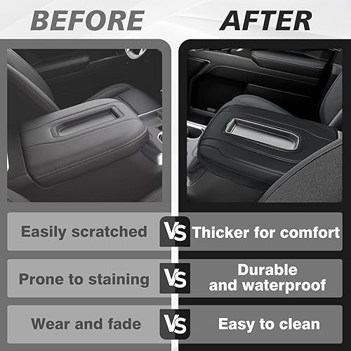 Miniatura 604 de Muslogy Funda de consola central compatible con Honda Pilot 2023 2024 2025, 2024 2025 2026 Ridgeline/Passport Accesorios para apoyabrazos, tapa