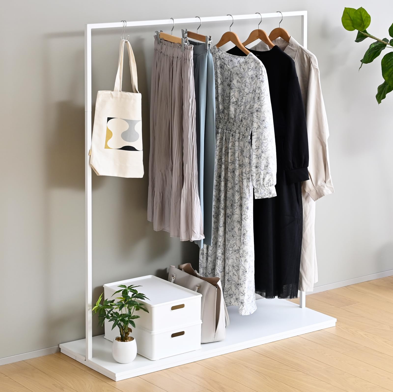 Amazon｜山善(YAMAZEN) ハンガーラック シングル 棚付き ディスプレイ