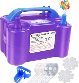 Electric Balloon Pump Portable Balloon Pump Electric Air Balloon Pump Electric Balloon Inflator, Balloon Decorations for Birthday Parties, Weddings, Festivals and Party（Purple）