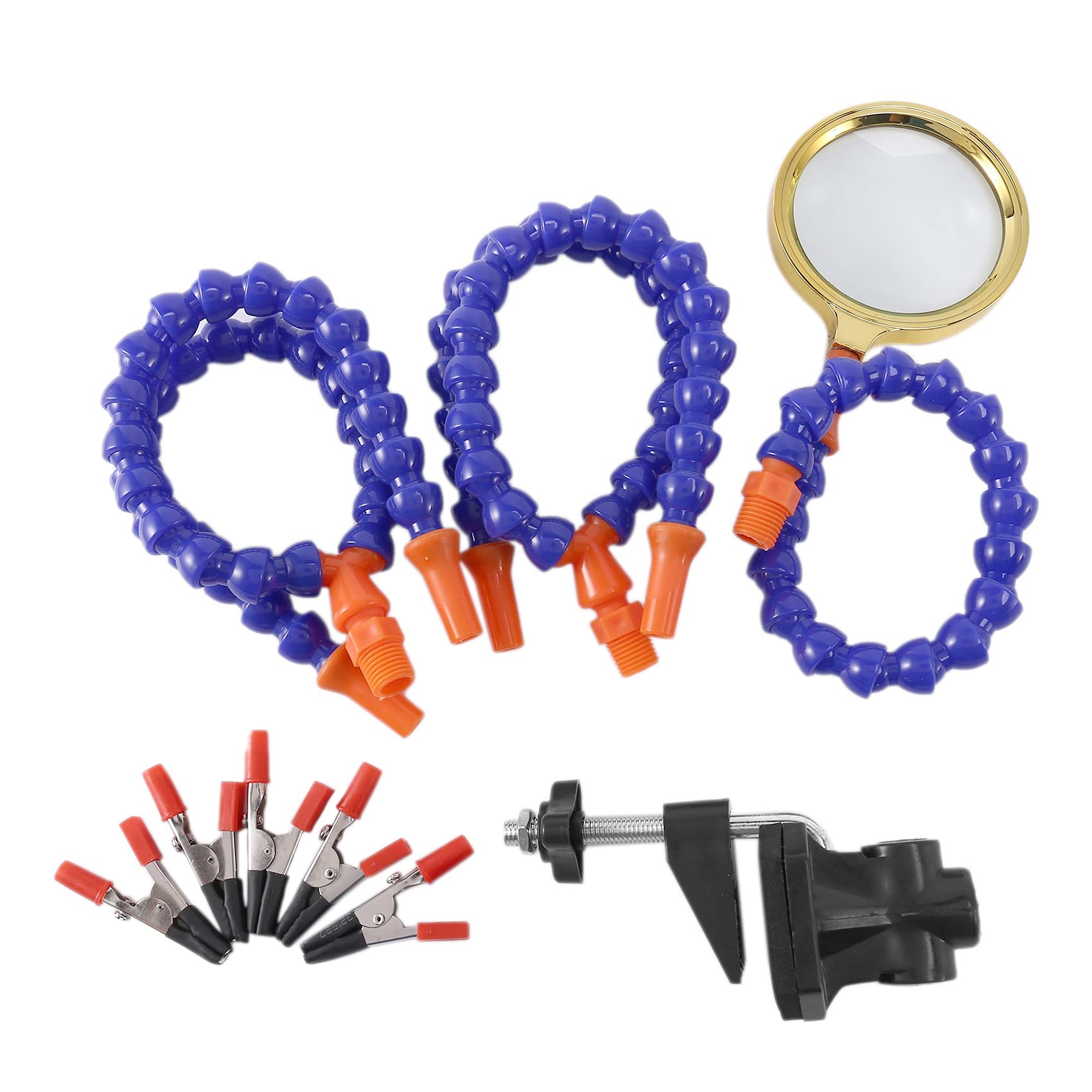 Helpend derde handje soldeerhulp met 6 armen en LED verlichting - Bits