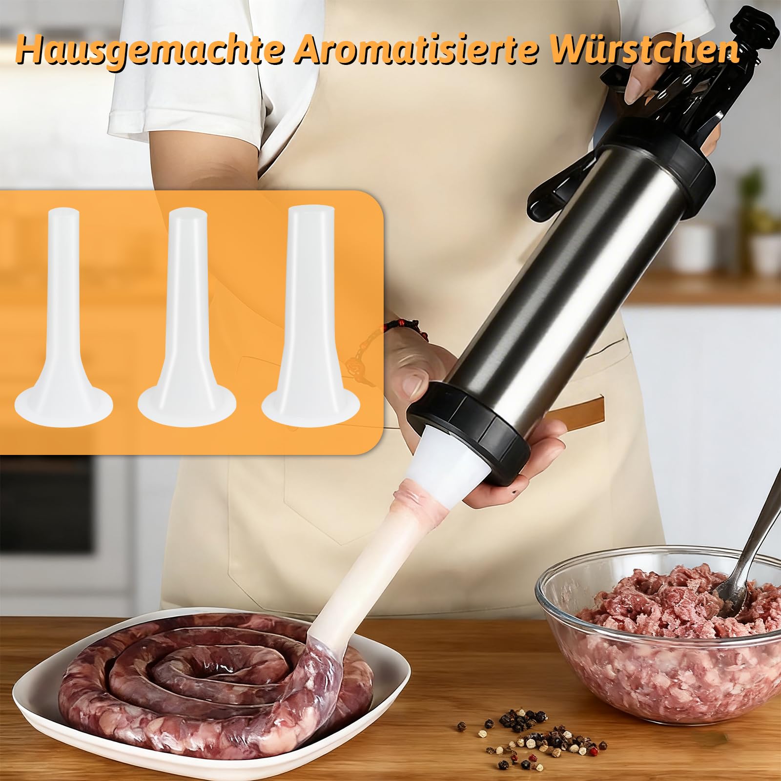 Machine a Churros,Appareil a Churros,Presse a Biscuits Inox,Professionnelle Presse à Churro Pistolet à Pâtisserie,Seringue Patisserie avec 9 Gabarits,11 Douilles pour Gâteaux Gâteaux Dessert Saucisse