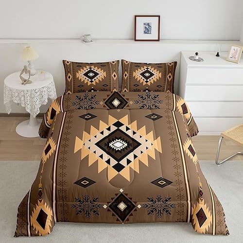 Feelyou Kids Western Bedding Set King Size, Southwestern Aztec Comforter Set Boy