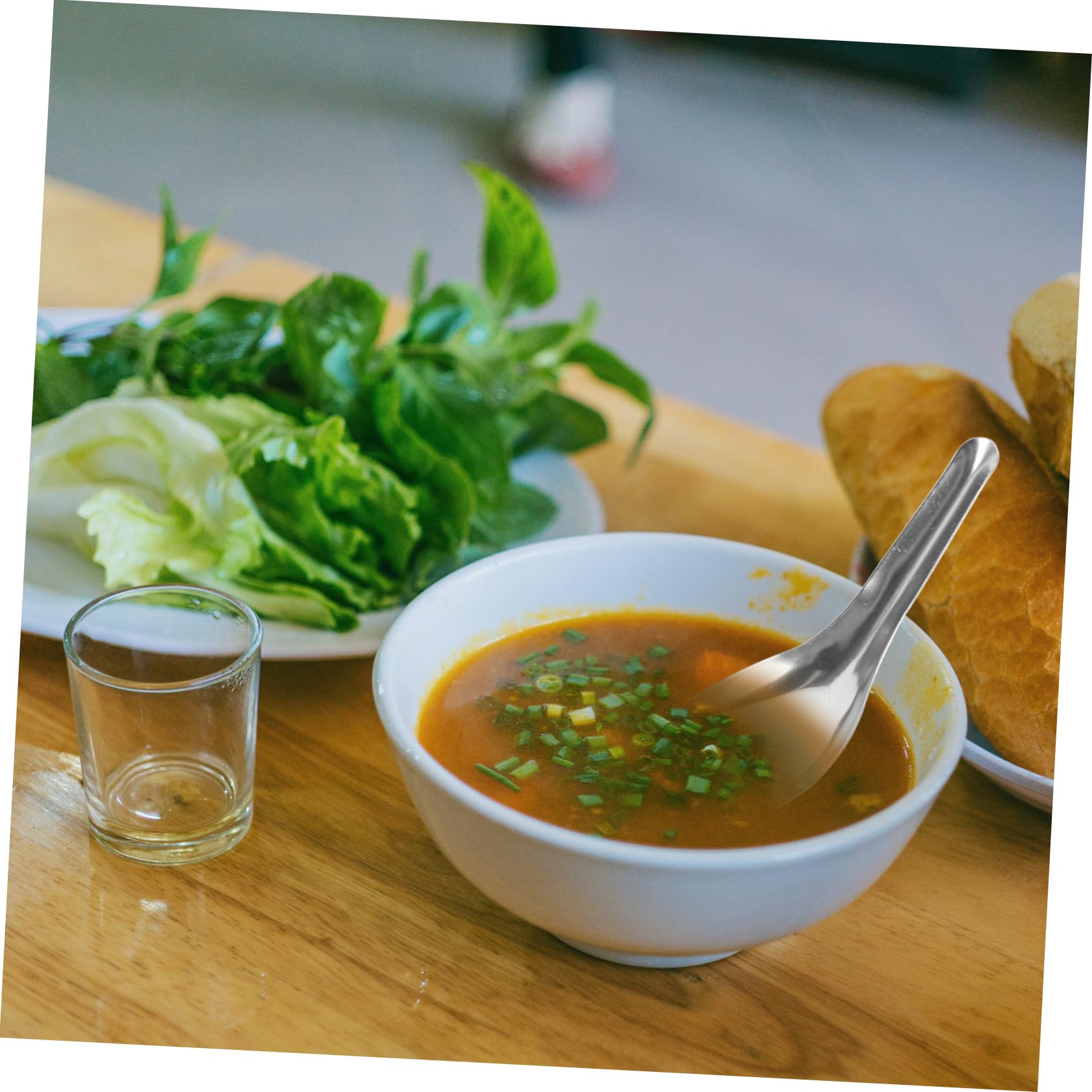 Gatuida 50piezas Cuchara Sopera De Acero Inoxidable Cucharas Gruesas Para Sopa Sopera Redonda Vajilla Hogar y Servir Comida Restaurante