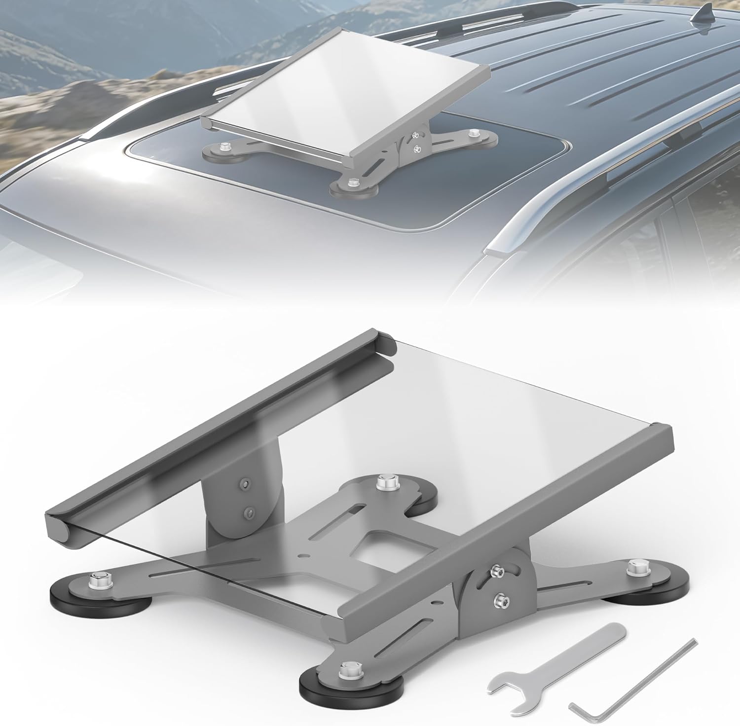 Starlink Mini Magnetic Car Roof Mount 264lbs Heavy Duty Magnet Starlink Mini Vehicle Mount with Cover,2025 New Upgraded 30° Adjustable Angle Magnetic Roof Mounting Kit for Rvs Vans Boat Yacht Trucks